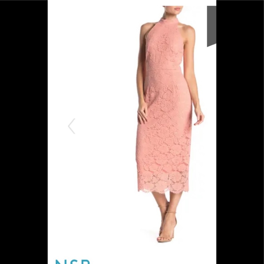 NWT Norma Halter Lace Midi Dress